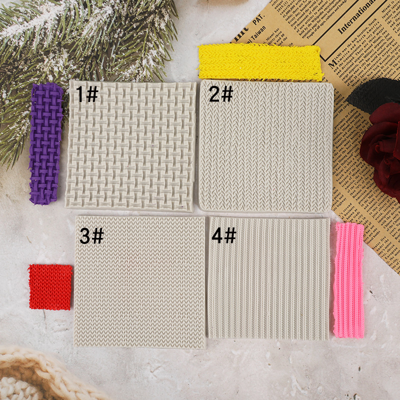 Simulated Wool Knitted Texture Silicone Mold Fondant Cake Cup Top Steamed Bun Decorative Clay Mold