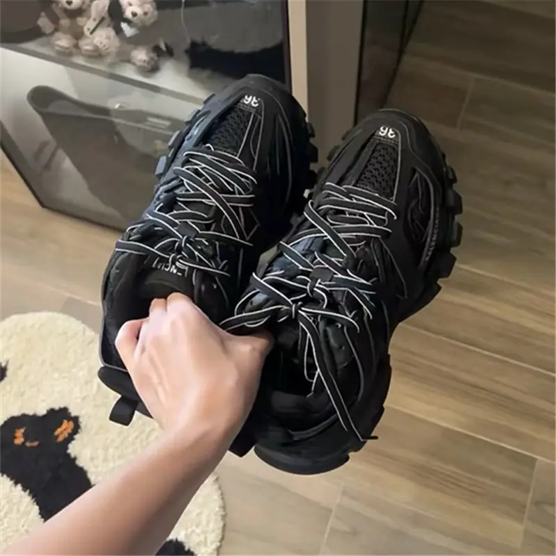 New Paris Dad Shoes High Version Third Generation Retro Track3.0 Thick-Soled Height-Increasing Shoes Men's and Women's Sports Shoes Putian