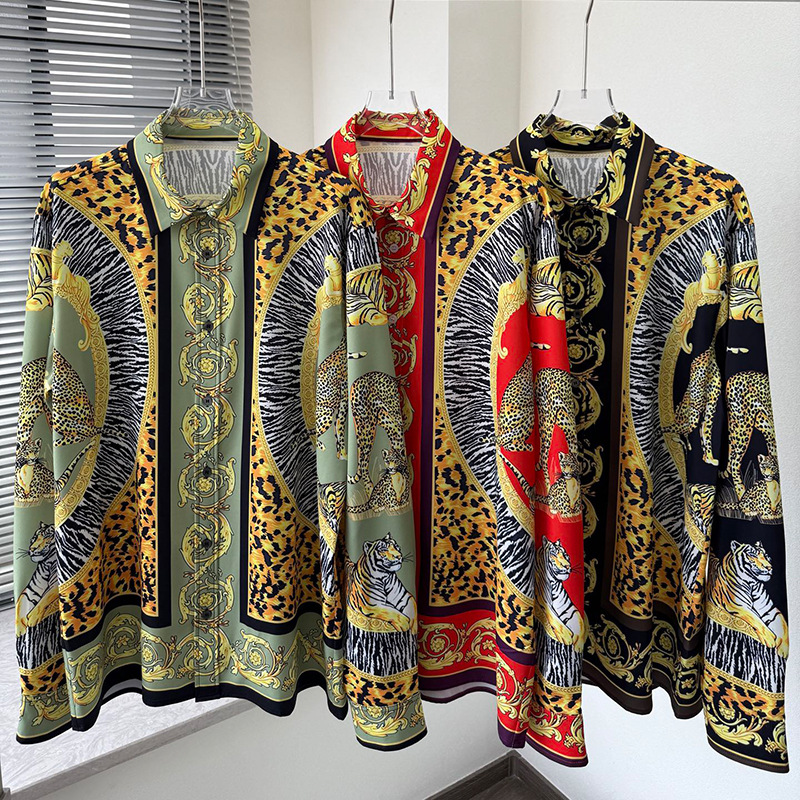 2026 New European and American Cross-Border Foreign Trade Fashion Youth Trendy Direct Digital Printing Men's Long-Sleeve Shirt