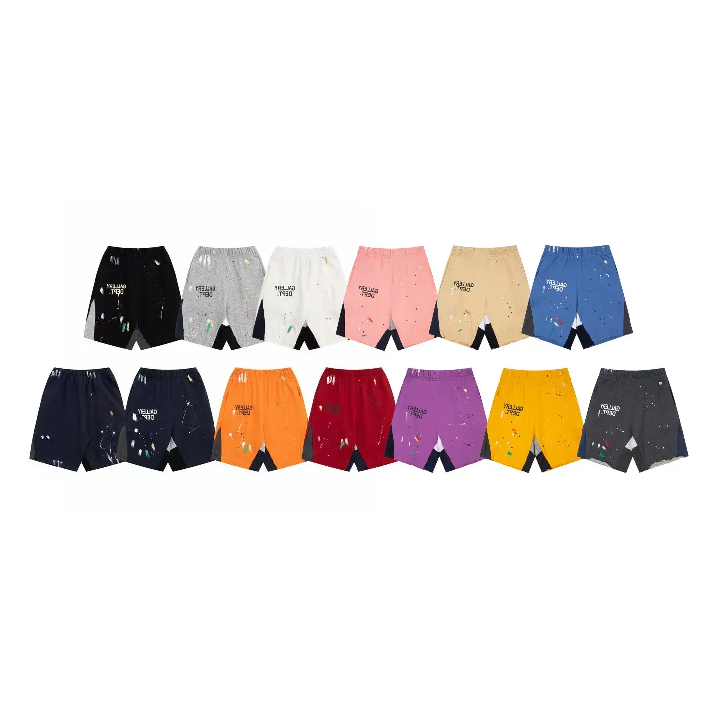 In-Stock Gallery Dept Trendy Brand Splash Graffiti Classic Letter Print Sweatpants Straight-Leg Unisex Casual Shorts