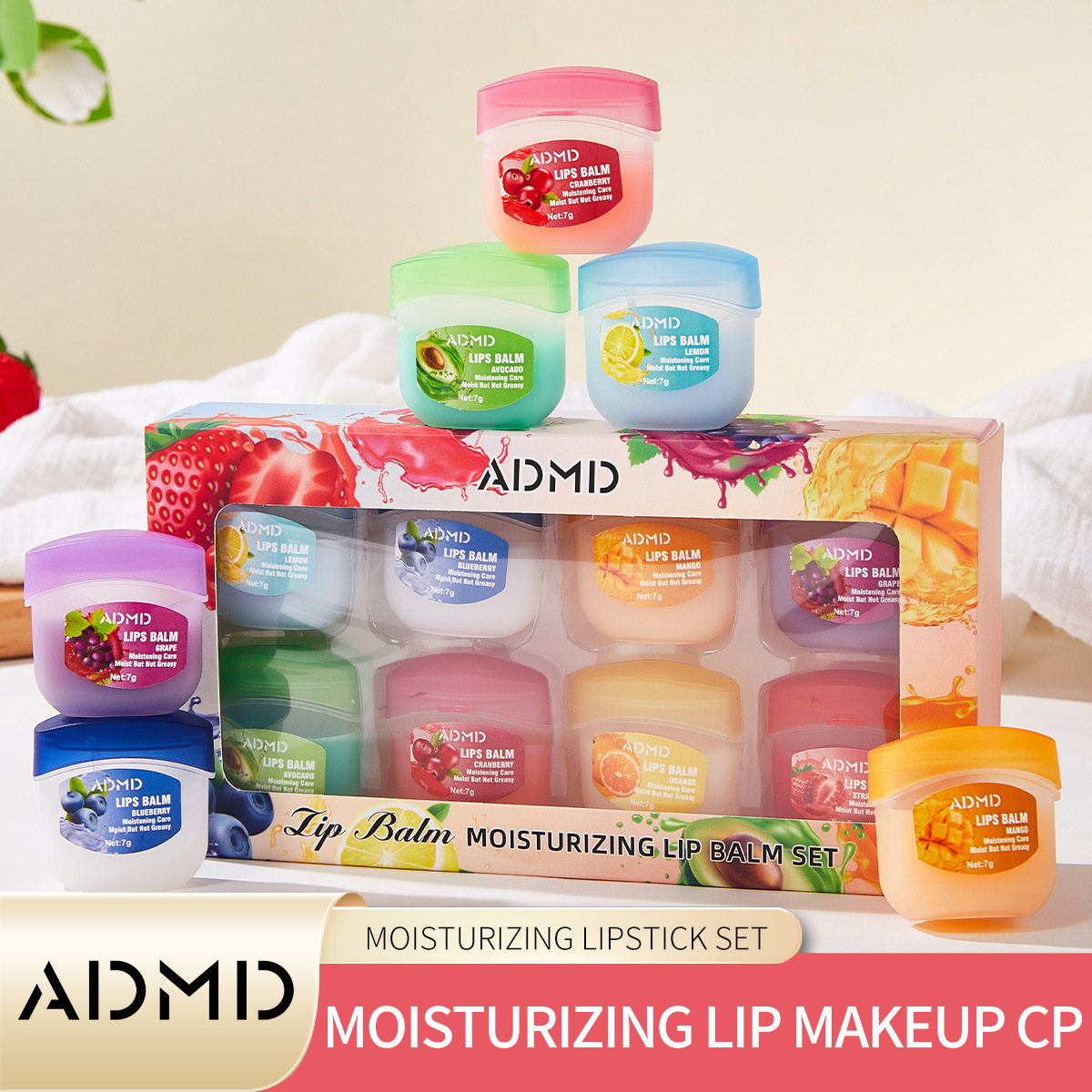 [foreign trade] lip balm moisturizing moisturizing anti-dry crystal frozen rose 8 lip balm lip film
