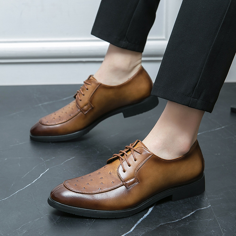 Aliexpress Spring New Pointed Business Casual Shoes Cross-Border Large Size Fashion Versatile Leather Shoes Formal Men's Shoes Size 46