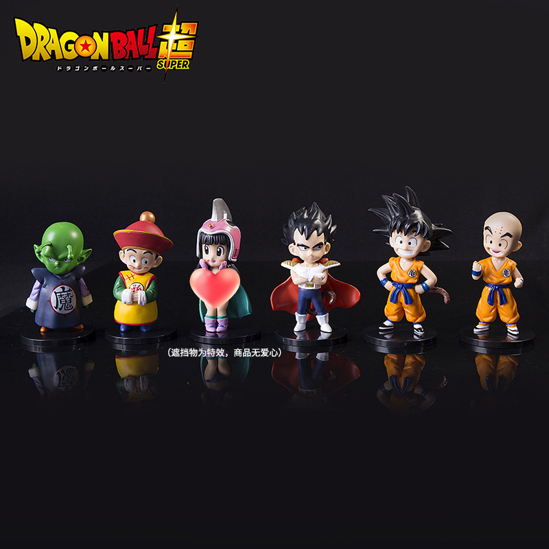 Six Dragon Ball Cartoon GK Hand Toy Monkey King Doll Vegeta Model Cake Decorative Ornaments