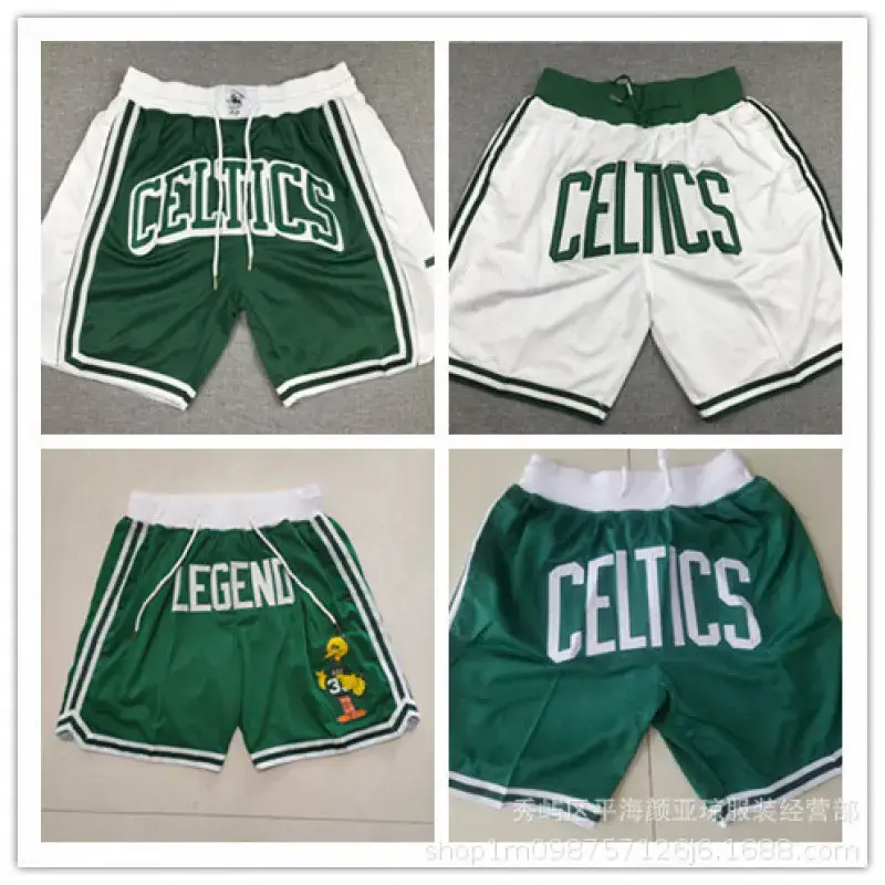 Wholesale N Basket Ba Ball Jersey High Street Just Don Celtics Embroidered Pocket Version Zipper Pants