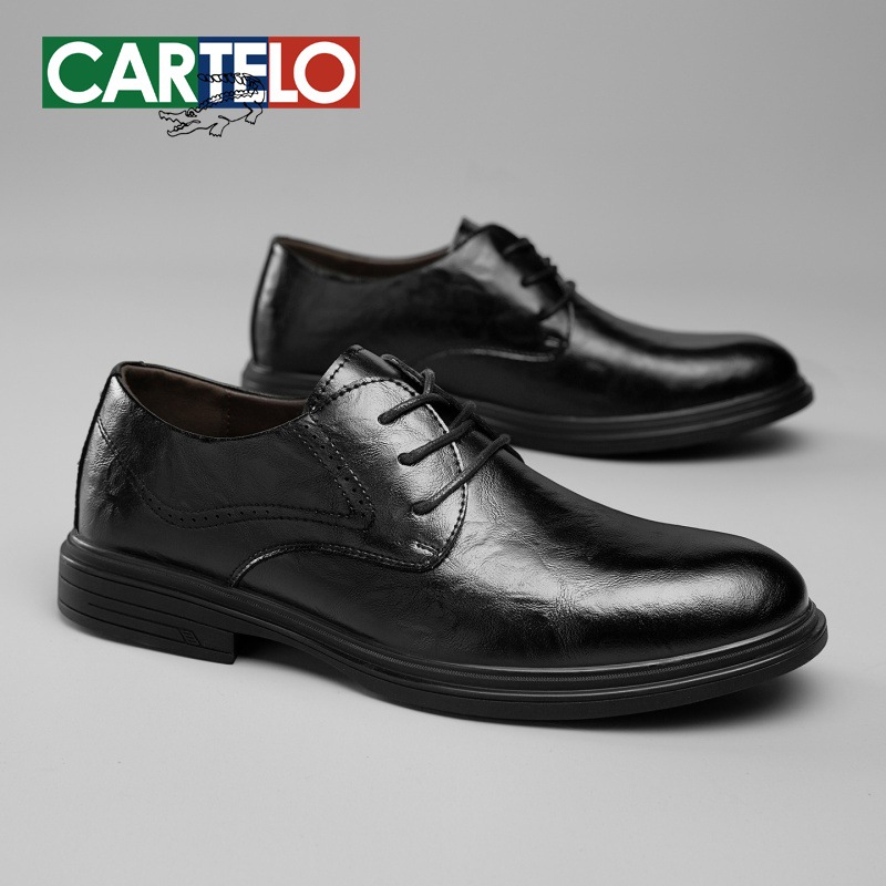 Cardile Crocodile Leather Shoes Men's Business Leather Shoes Simple Dress Leather Shoes Banking Enterprise Work Shoes Collectives Men