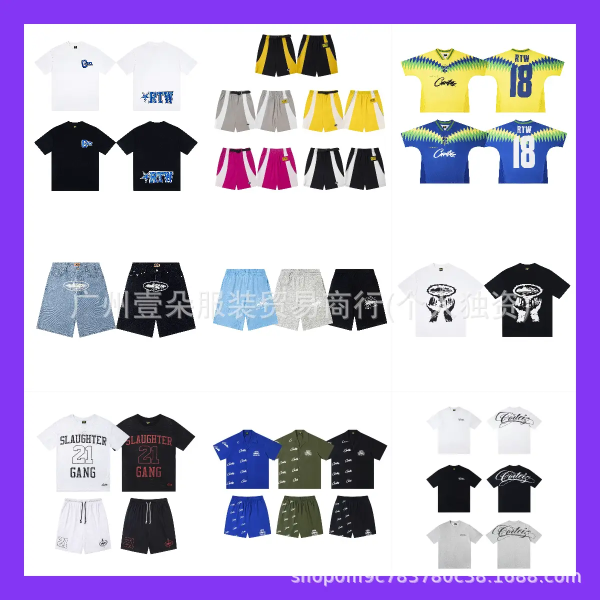 American Alcatraz Cross-Border Street Hip-Hop Short-Sleeved T-Shirt Men's Trendyy 21 Digital Printed Loose Top Half-Sleeved Ins