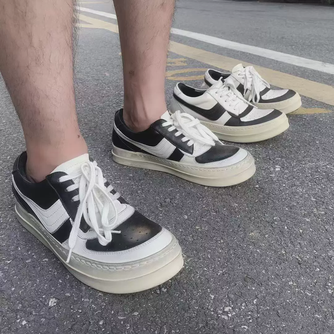 Rog Ro Large Hook Low-Top Black and White Shoes Leather Vibe Original Dark Archive