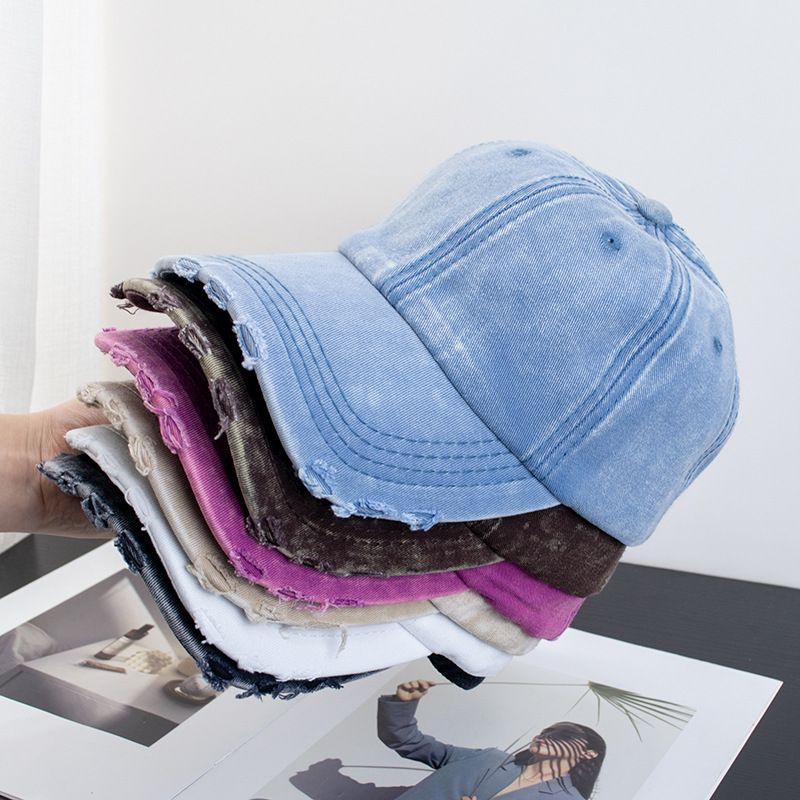 Chaoren Street Tie-Dye Hip-Hop Old Scrub Baseball Cap Women's Autumn and Winter Korean Style Internet Popular Face Small Cap Men's