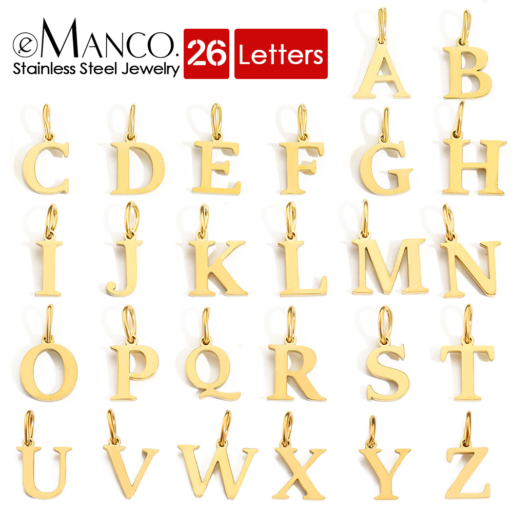 eManco New 26 letter pendant couple bracelet necklace name English pendant DIY jewelry accessories wholesale