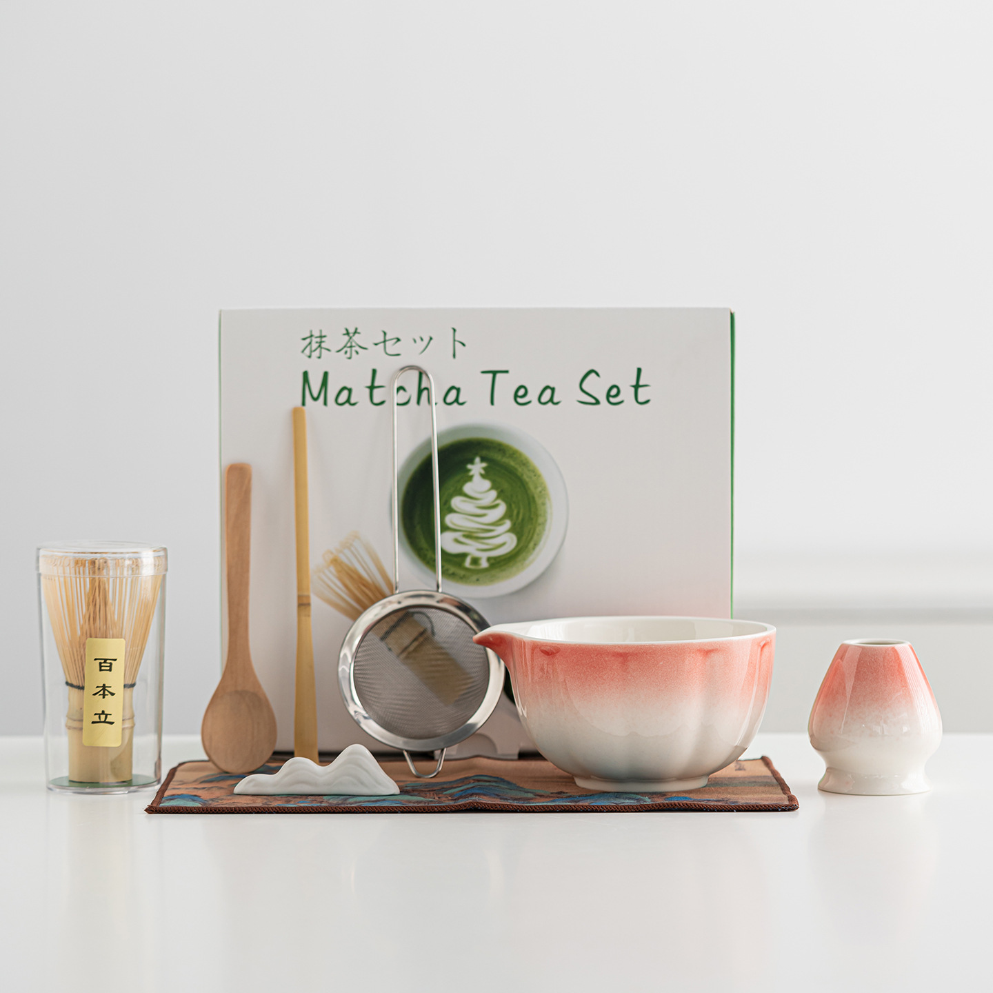 Song Dynasty Tea Ceremony Matcha Bowl Matcha Set Matcha Brush Japanese Style 4-Piece 8-Piece Whisk Tea Utensil Tool Set