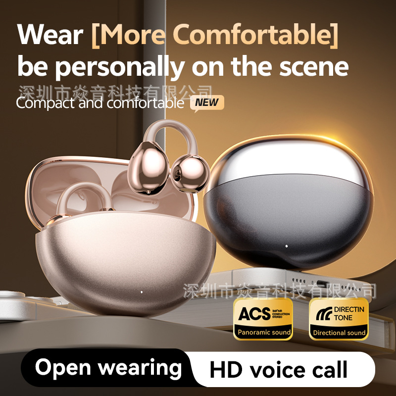 Open-Ear True Wireless Bluetooth Headphones with Smart Ai