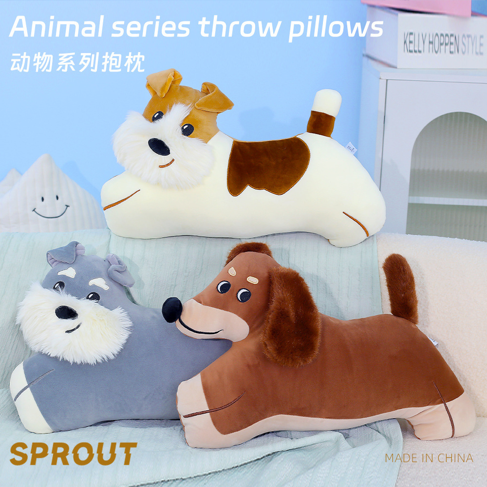 New Long Dog-Shaped Pillow, Cute Cushion, Plush Toy, Girls' Bed Sleeping Pillow, Schnauzer Doll Wholesale