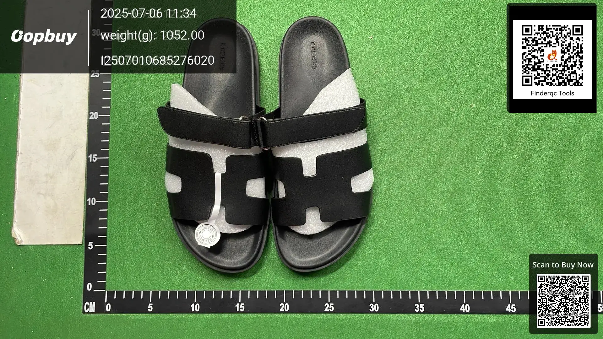 Hermes Oran Sandals Black