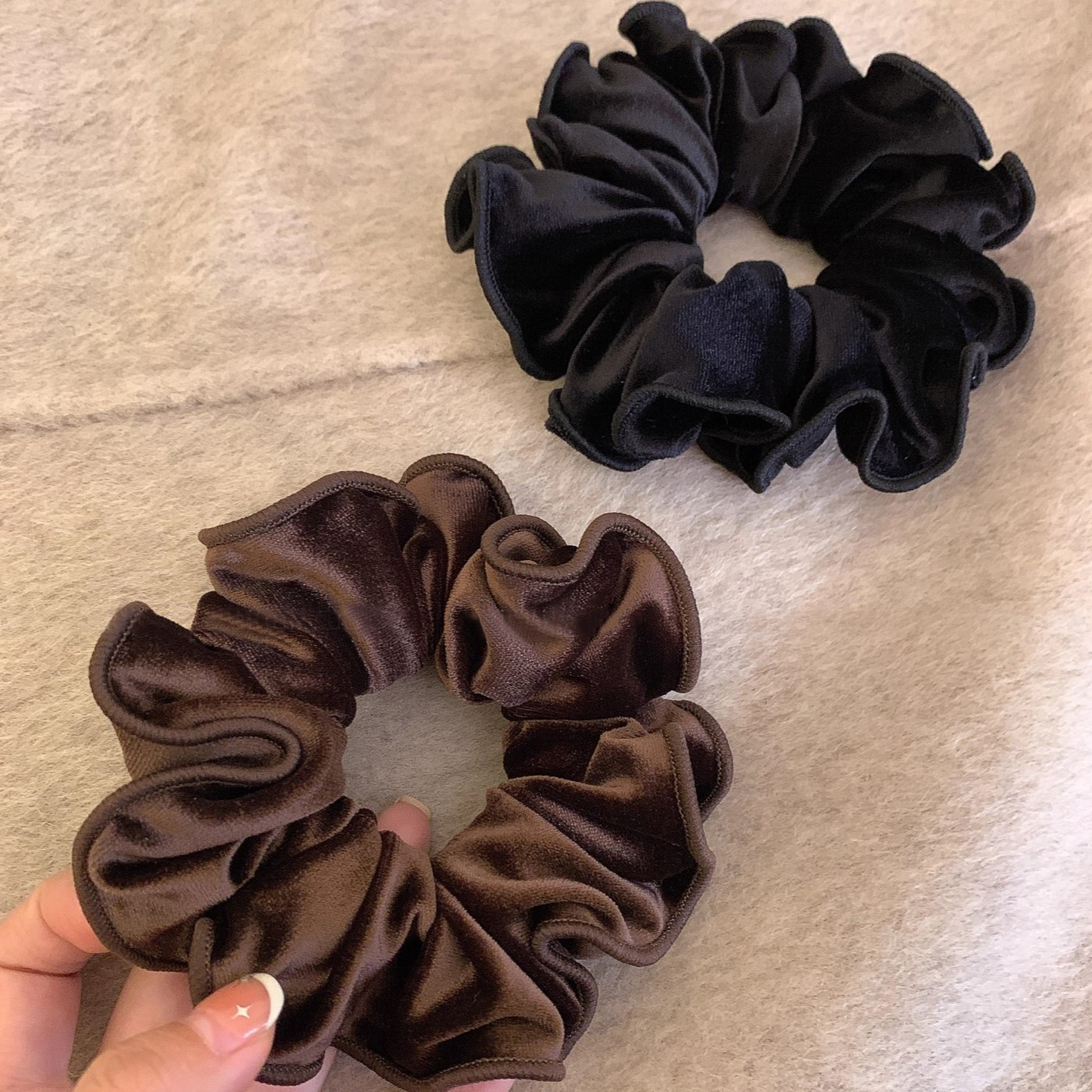 Korean Dongdaemun Velvet Hair Tie~ Versatile Basic Style Hair Elastic Black Hair Rope for Women