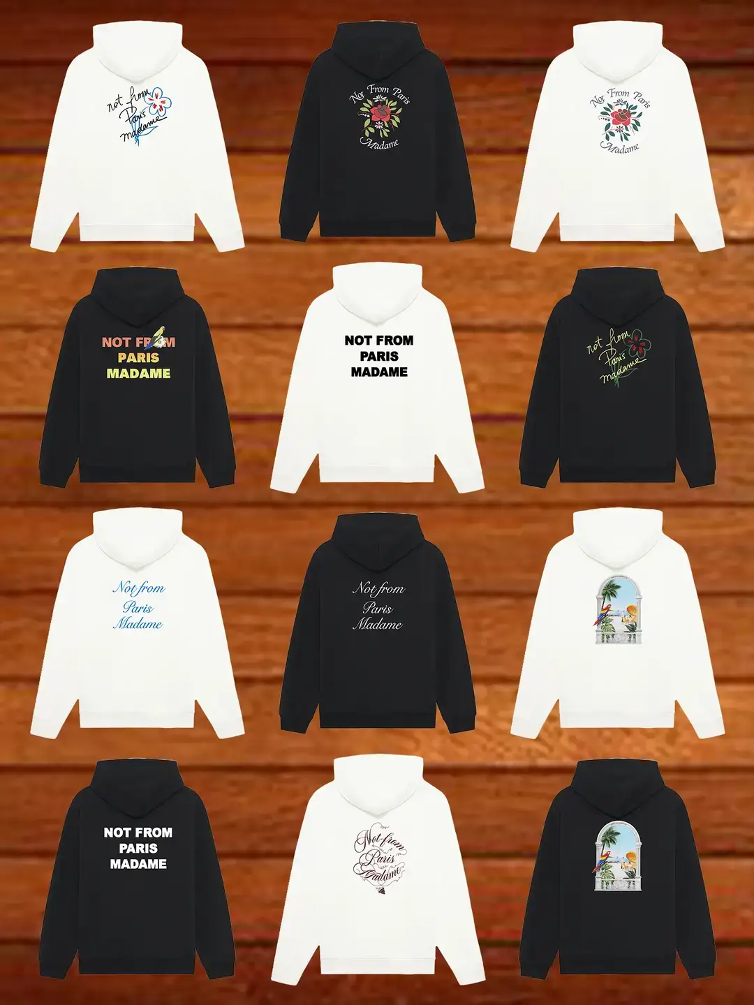Drole De Monsieur Heavy weight 420g Fleece-lined hooded Sweatshirt men Loose Print American Trendy Sweatshirt