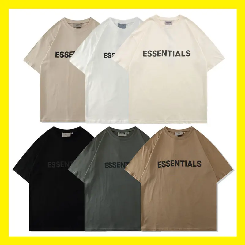 FOG FEAR OF GOD Short-sleeved T-shirt Men's and Women's Summer Loose Pure Cotton ESSENTIALS Fashion Brand Sweatshirt Pants