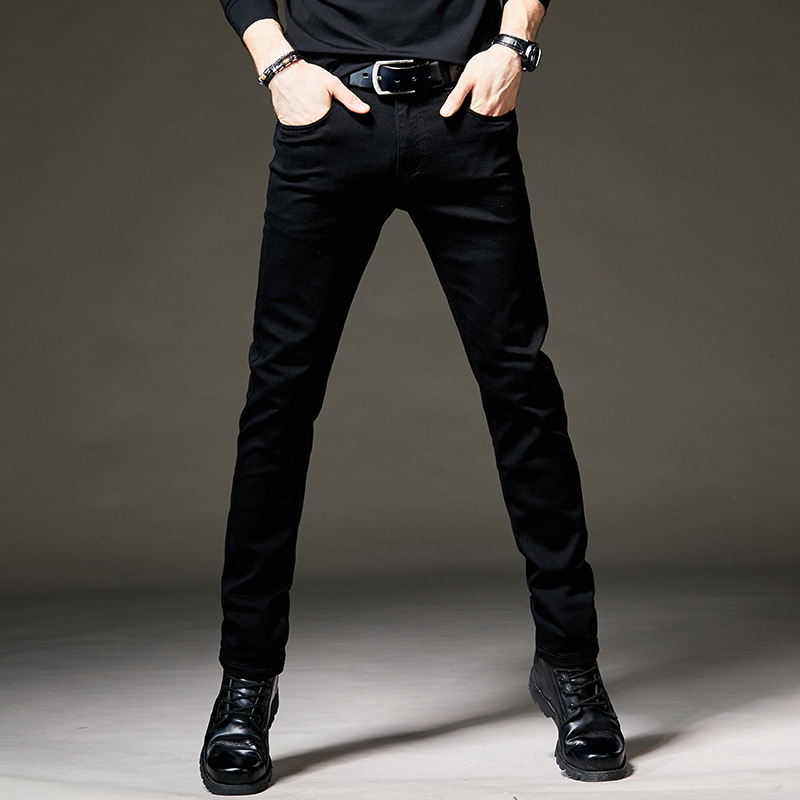 Trendy Black Jeans for Men 2026 Spring/Summer Thin Korean Style Slim Fit Stretch Pants Versatile Casual Pants