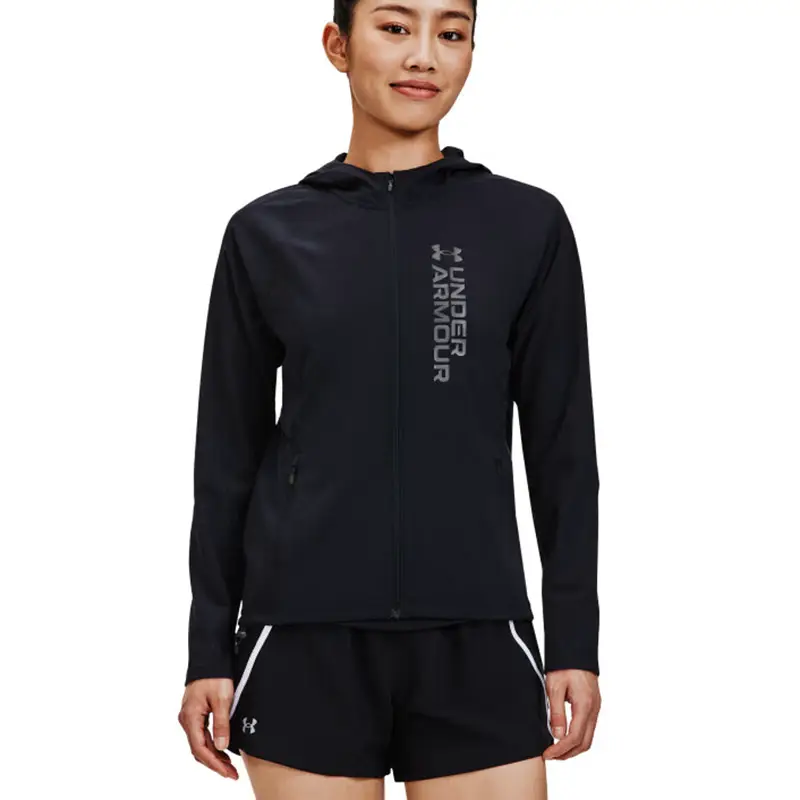 Under Armor Official Hooded Woven jacket Women's Clothing Autum New arrival Fitness Sportswear Windproof Training Running Outwear