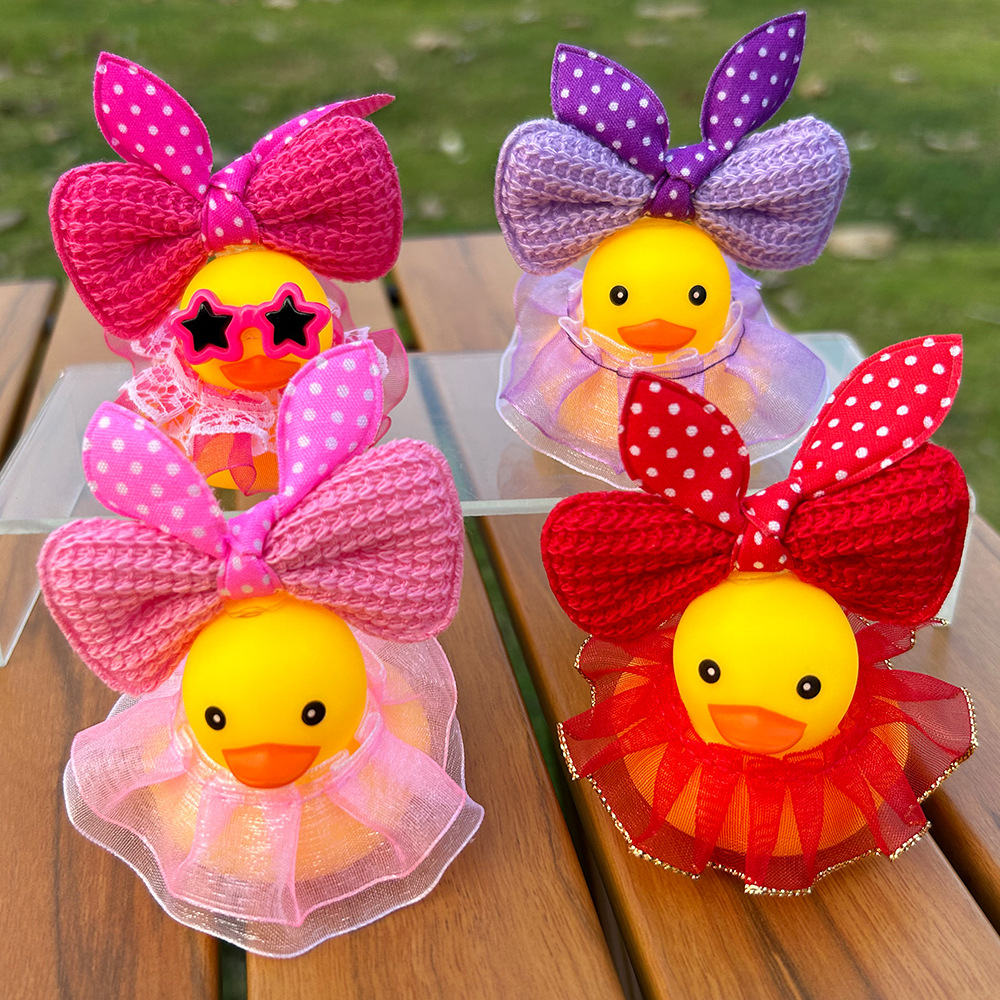 Cross-Border Water Play Little Yellow Duck Button Bow Tie Neighbor Duck Decoration Accessories Handmade Lemon Milk Tea Gift Giving