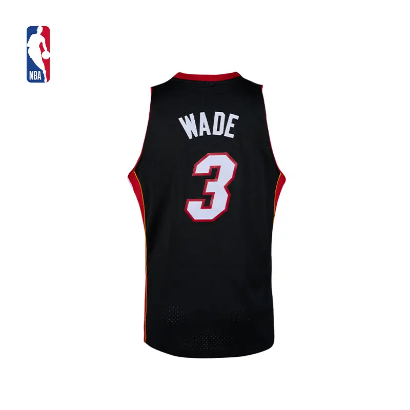 Mitchell & Nessnba Official Heat/Wade Jersey 12-13 Years Fans Version Retro Mesh Basketball Wear