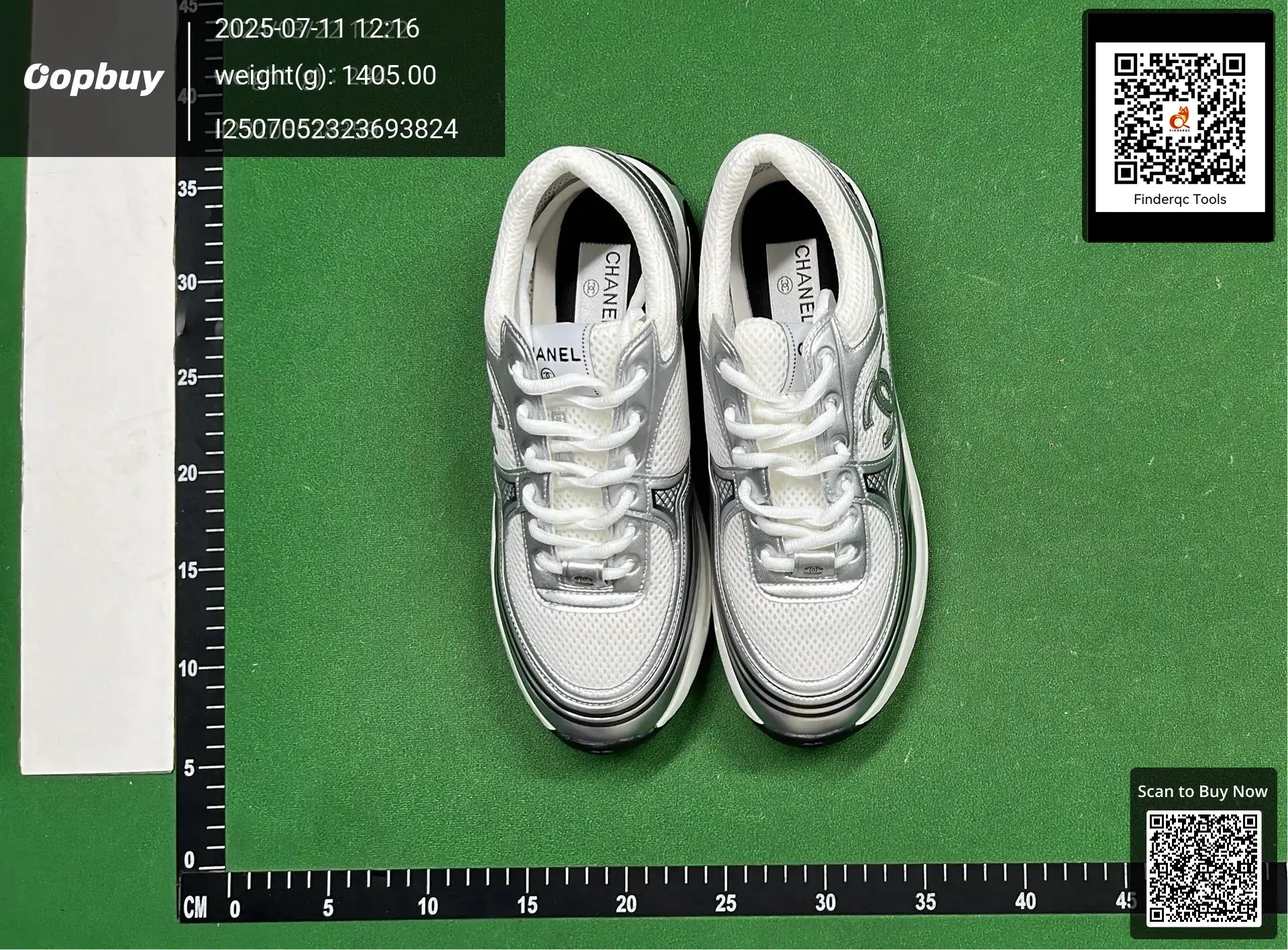 Chanel sneakers white silver