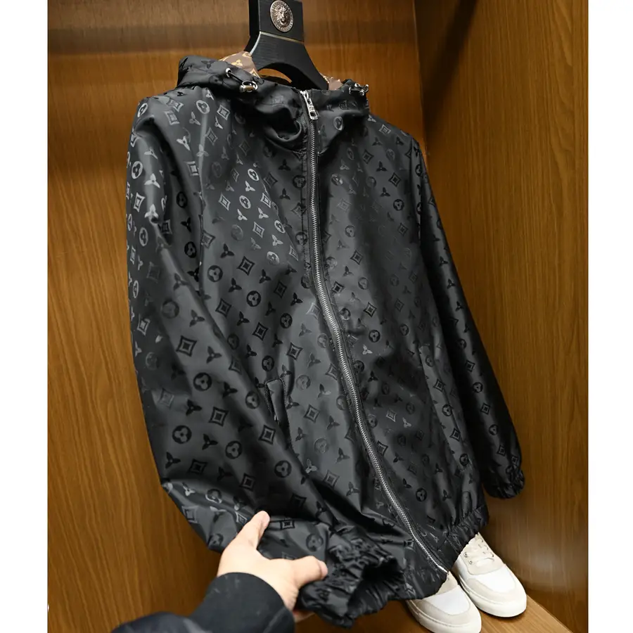 European Goods Trendy Dark Pattern Color jacket Men Spring and Autum silm Casual High Quality Windproof Accessible Luxury Hooded Outwear