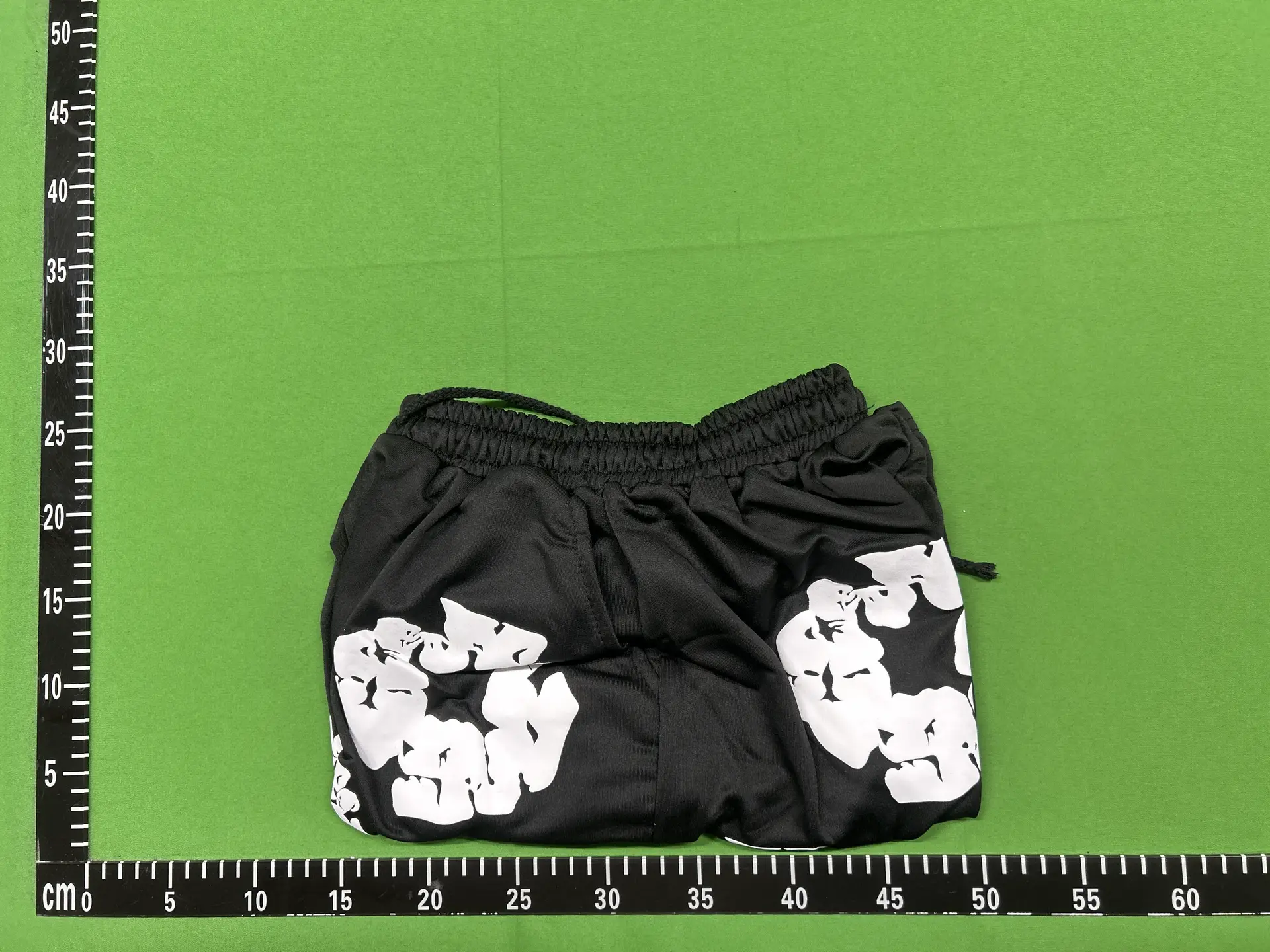 Black Shorts with White Print