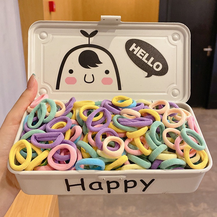 50-piece seamless hair rope does not hurt hair leather cover baby towel ring braided hair rubber band color high elastic hair ring