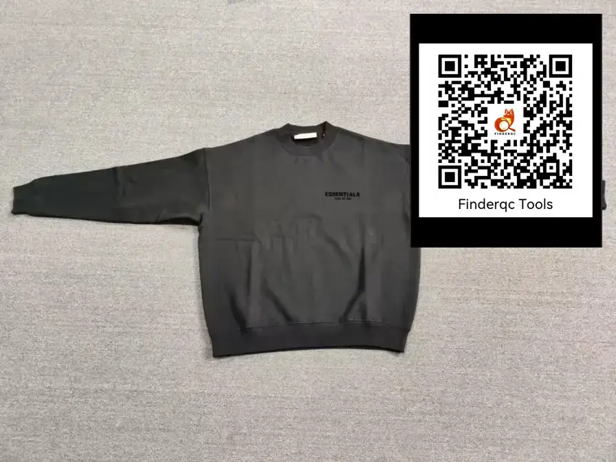 2022SS round neck fleece-lined sweater black flocking ESSENTIALS tide brand cross-border Crewneck