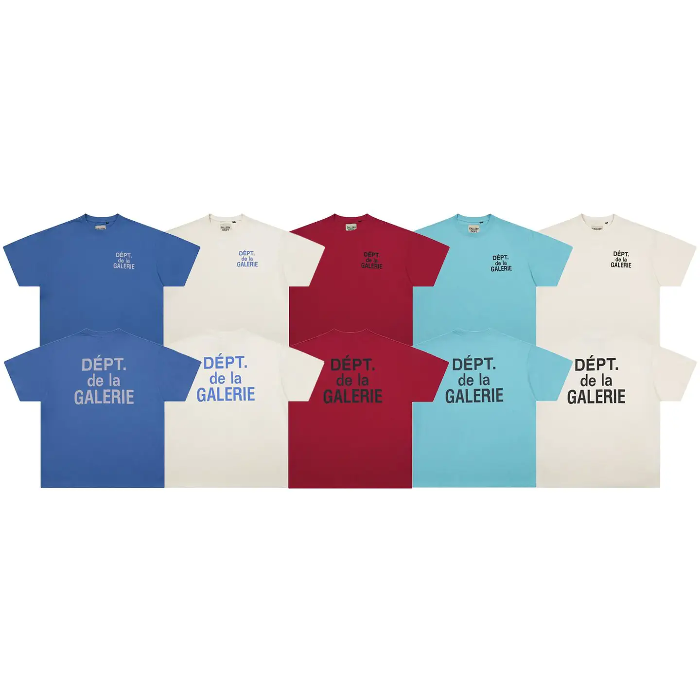 Gallery Dept Classic French Letter Logo Basic Slogan Round Neck Short-Sleeved T-Shirt Pure Cotton Tee High Street