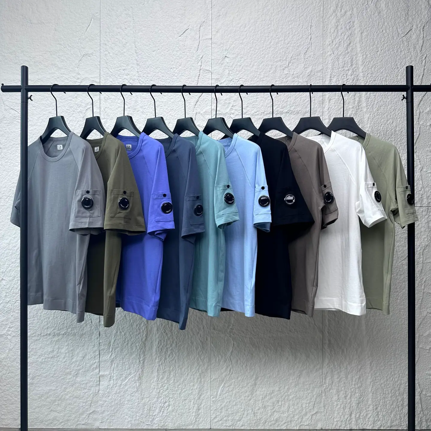 New Cp Summer American Korean Style Casual Loose Round Neck Pullover Double Yarn Short-Sleeved Men's and Women's Trendy Half-Sleeved T-Shirts