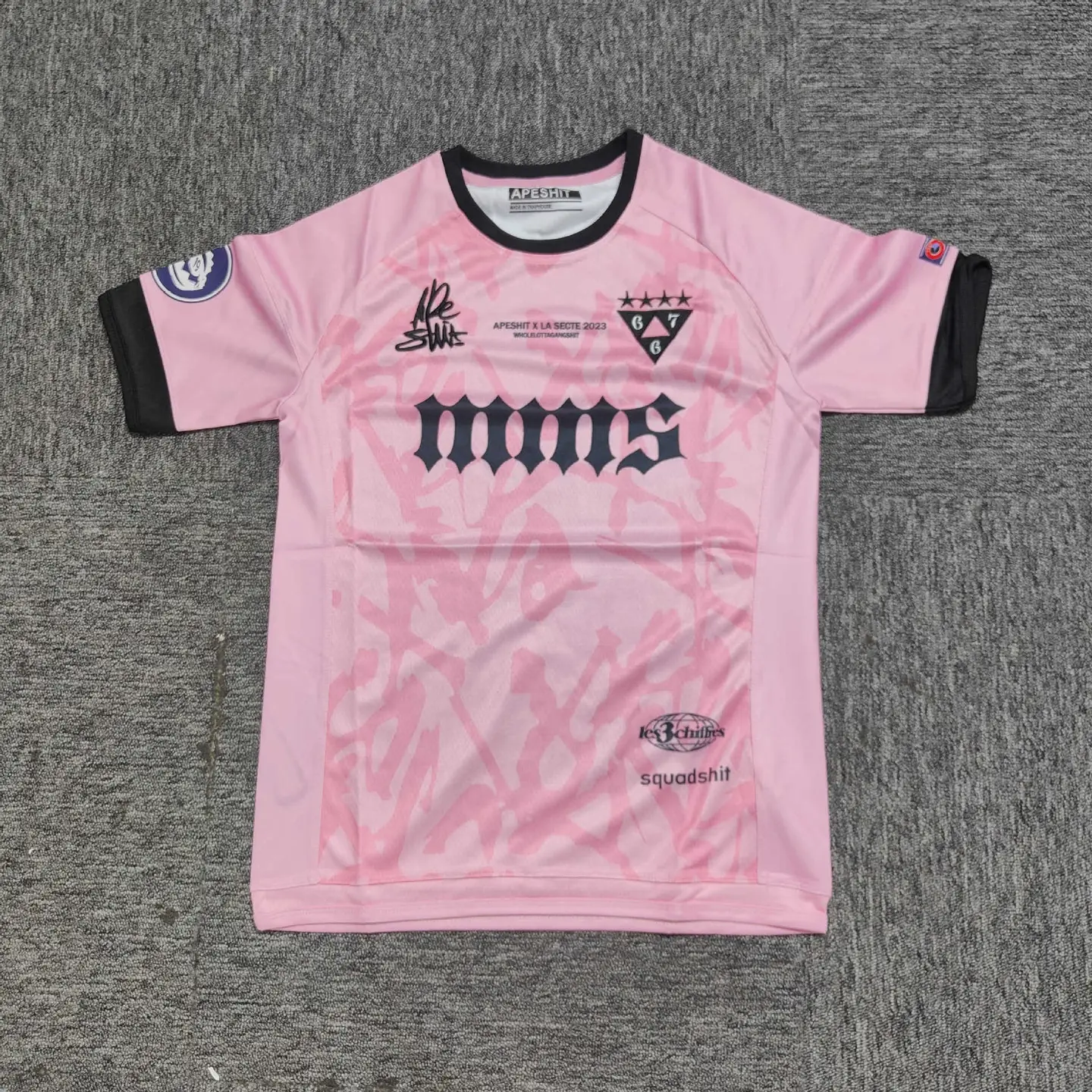 Spot Real Shot Jersey High Quality Short-Sleeved T-Shirt Sports Casual Embroidered Logo European and American High Street Hip-Hop Street Men and Women