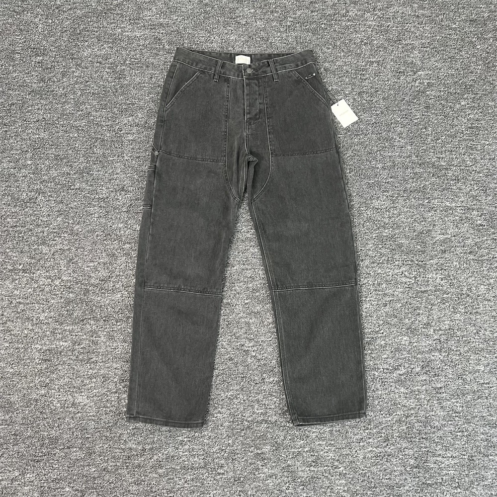 Ald Jeans Loose Straight-Leg Lumberjack Cargo Pants Washed Vintage Long Pants Unisex Casual Jeans