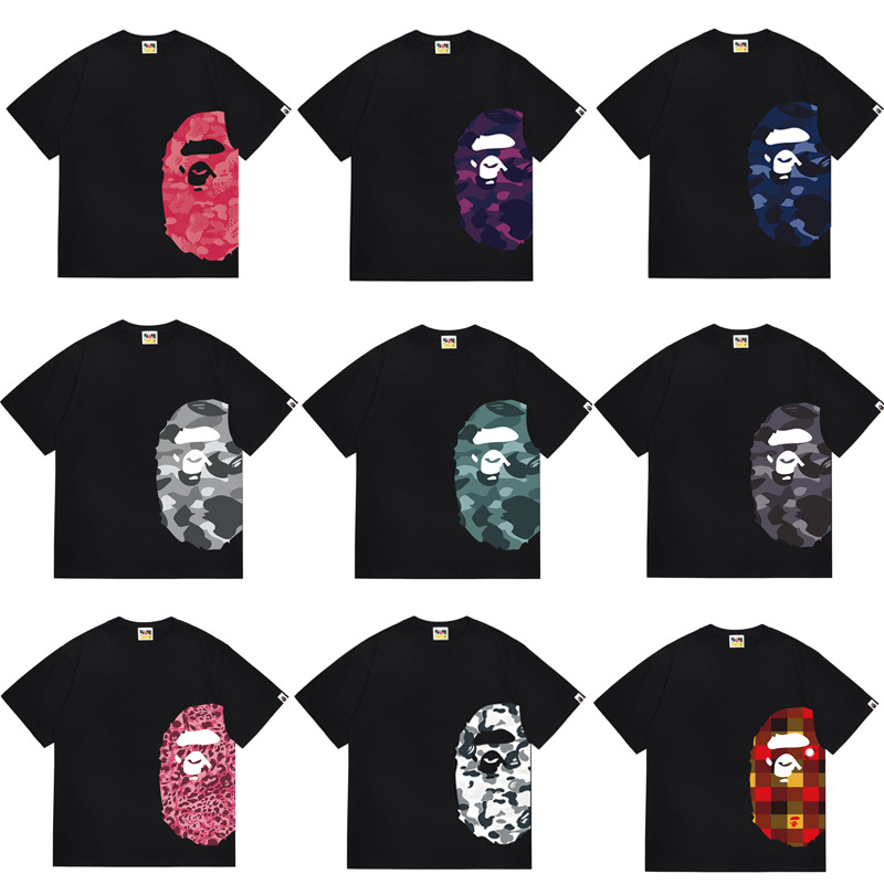 Cross-Border Trendy Brand In-Stock Wholesale Foreign Trade Amazon 280g Ape Print Short-Sleeve T-Shirt for Men and Women