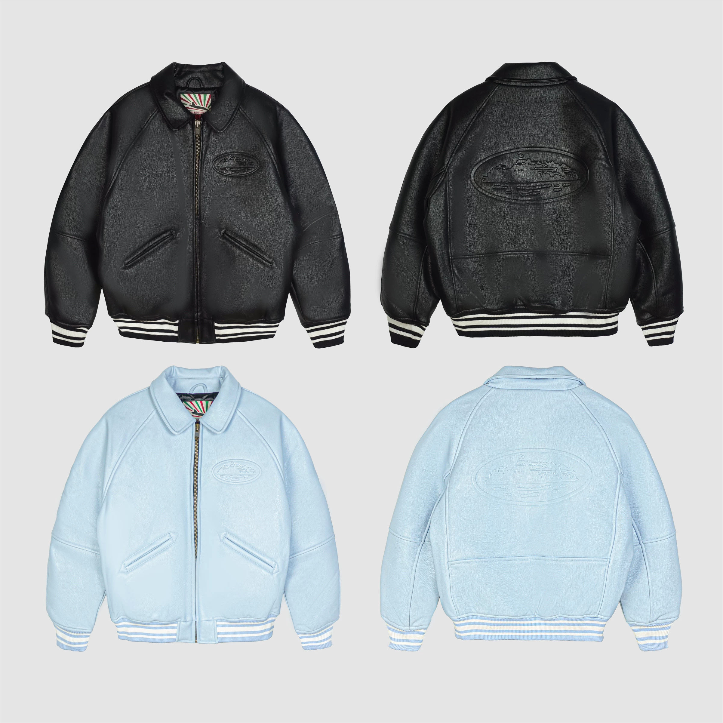 In stock CORTEIZ Devil's Island heavyweight real leather jacket short wide cotton jacket jacket hip-hop VIBE American BOXY