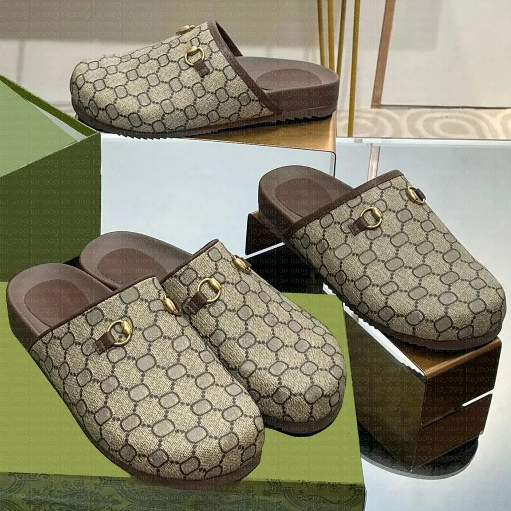 In-Stock Foreign Trade High Version g Brand Closed-Toe Mules for Women, Outdoor Wear, Versatile Casual Slip-On Shoes for Men
