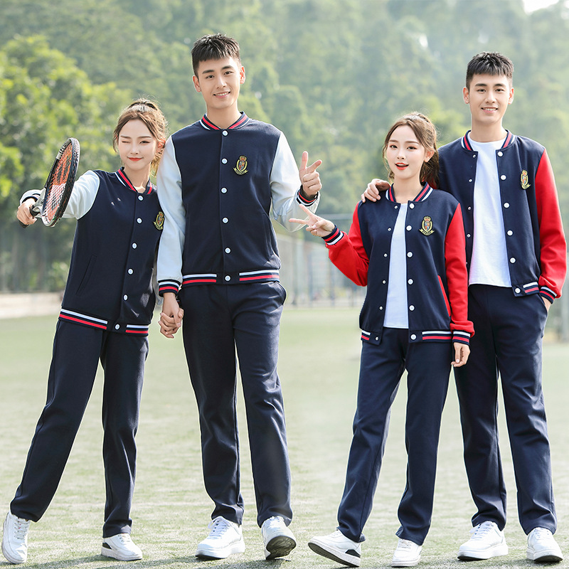 Spring New Korean Style School Uniform Suit for Middle School Students College Style Class Suit for High School Students Baseball Suit Sportswear Coat