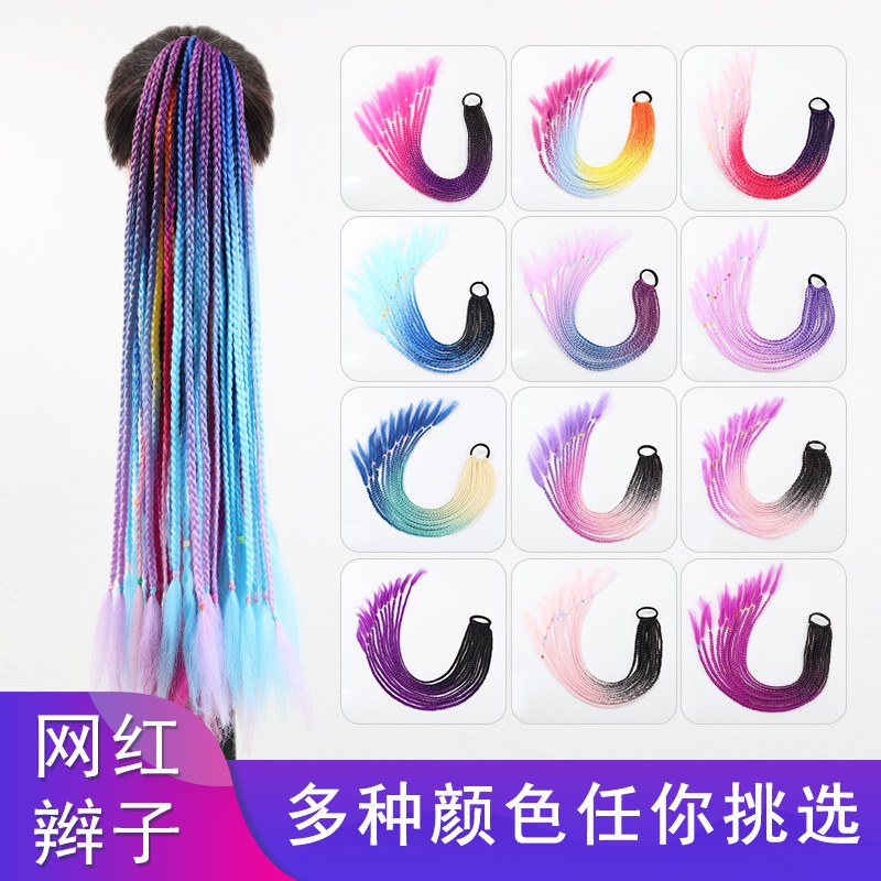 Dirty Braid Ponytail Color Braid Ponytail Hair Circle Ponytail Color Ponytail Color Dirty Ponytail Personalized Headwear