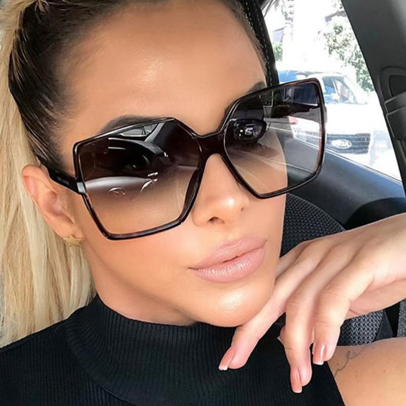 New D's European and American Cross-Border Large Square Frameless One-Piece Lens Sunglasses Protective Glasses Trendyy Men's and Women's Sunglasses