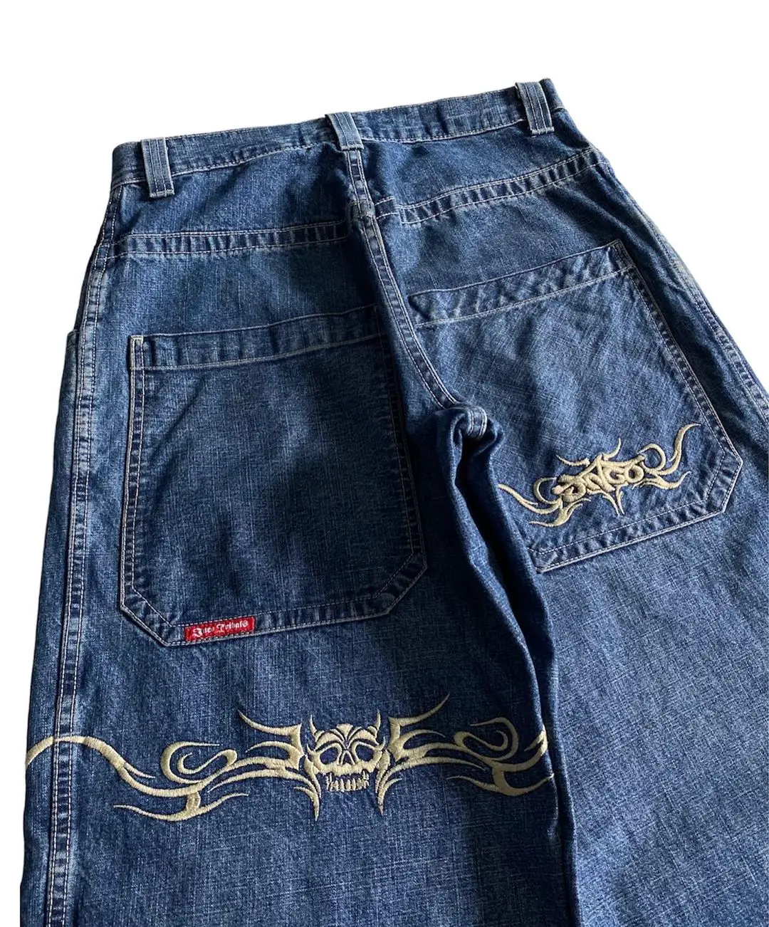 Korean Fashion Y2K Street Jeans Hip Hop Pattern Printed Hip