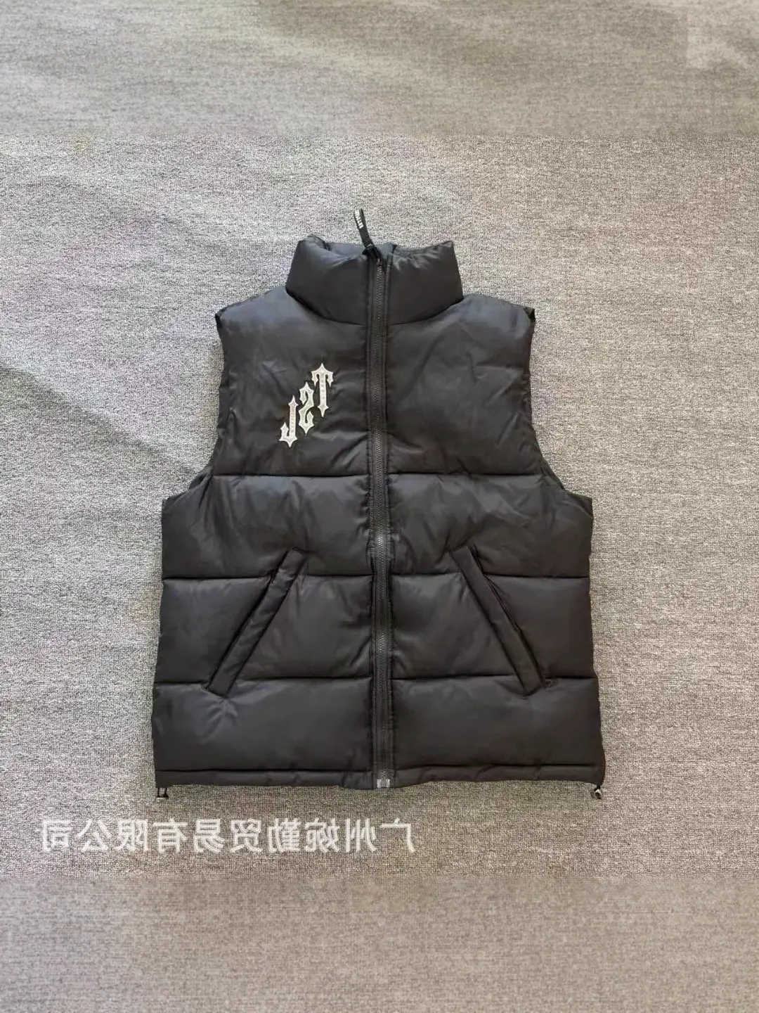 Cross-Border t Cotton Vest Men's Short Cotton Vest Warm Embroidered Quilted Tiger Head American Hip-Hop Bread Vest
