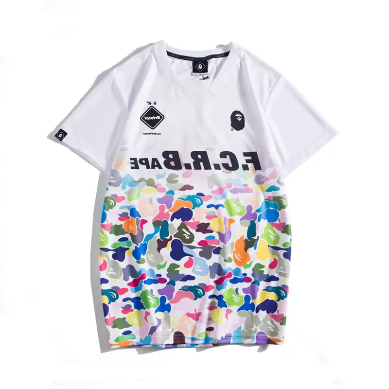 Summer Trendy Brand Bape Casual Short-Sleeved T-Shirt Men's Fresh Green