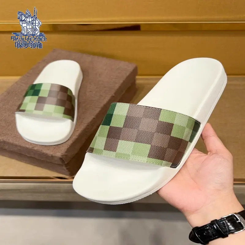 European Luxury Men's Shoes 2025 Slip-On Men Thick Sole Summer New arrival Genuine Leather Slippers Men Non Slip Soft Sole