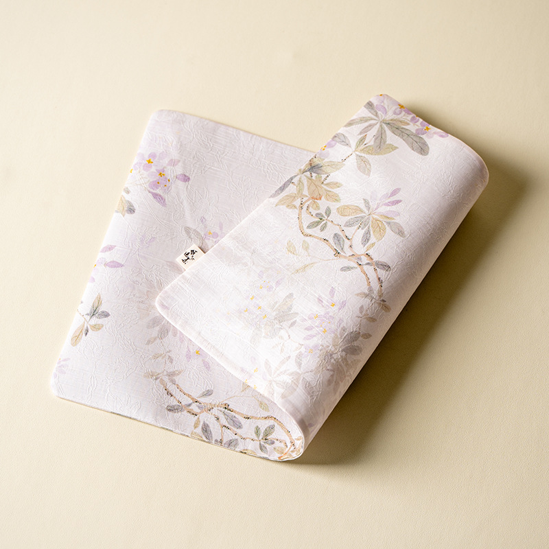 Brocade Light Floral Fabric Tea Mat New Chinese Style Tea Table Dry Bubble Insulation Mat Table Flag Cloth Mat Tea Ceremony Accessories Purple Magnolia