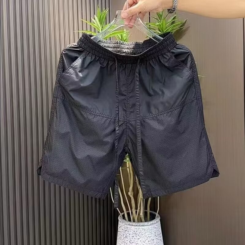 Summer elastic waist breathable casual shorts men's beach pants all-match loose quick-drying ice silk pants mesh