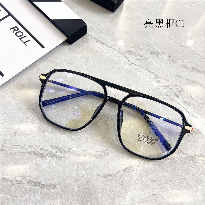 2085 New Style Plain Korean Style Tr Square Frame Glasses Frame Eye Protection Anti-Blue Light Glasses Retro Trendy for Men and Women