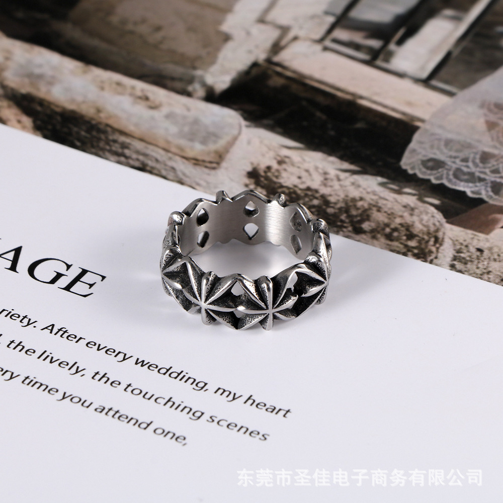 Tail Ring Women's Rice Flower Ring Fashion Vintage Ring Trendy Personalized Accessories Index Finger Male Finger Ring SA1037