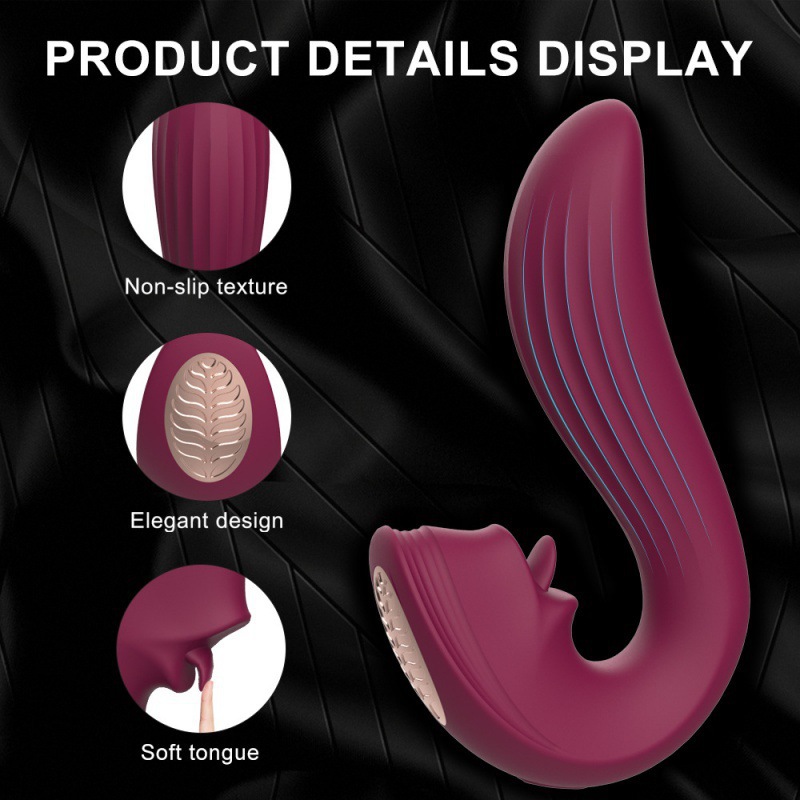 Shand New Velvet Kiss Vibrator 9 Frequency Citoral Tongue Licking G Point Stick Massage Masturbator for Women