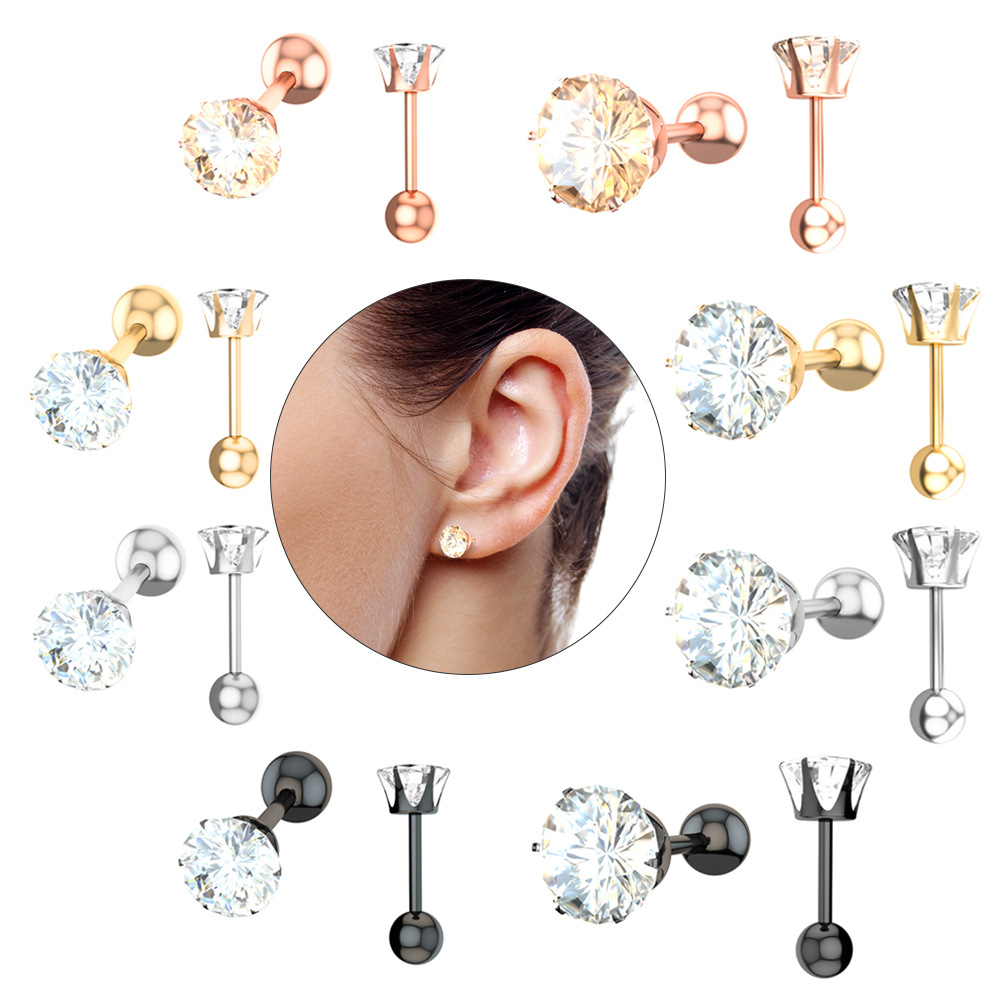 New stainless steel six-claw ear nail ear bone nail nose nail punk jewelry