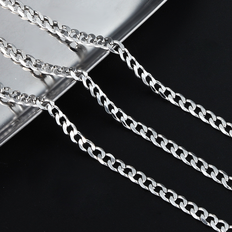 New stainless steel six-sided grinding jewelry chain accessories DIY necklace bracelet fashion trendy accessories titanium steel chain